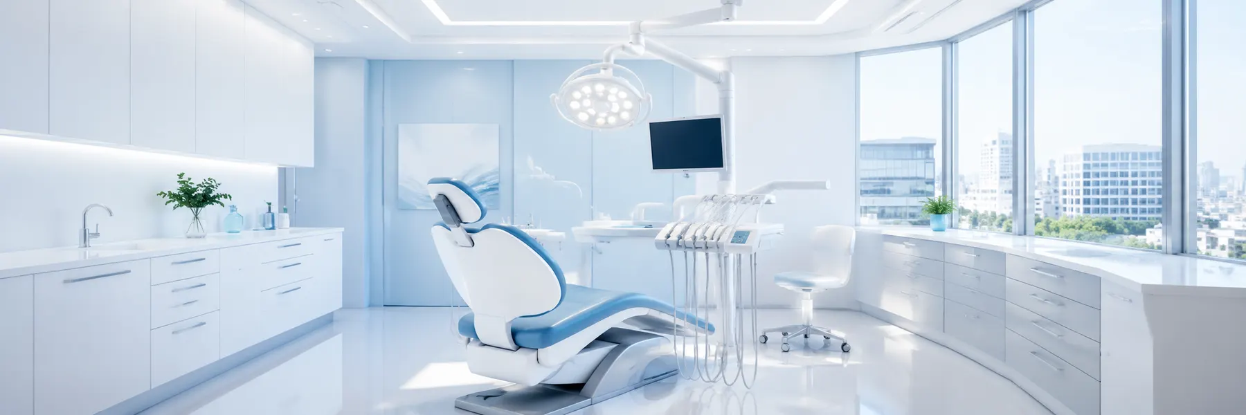 Salle de soins dentaires moderne et lumineuse